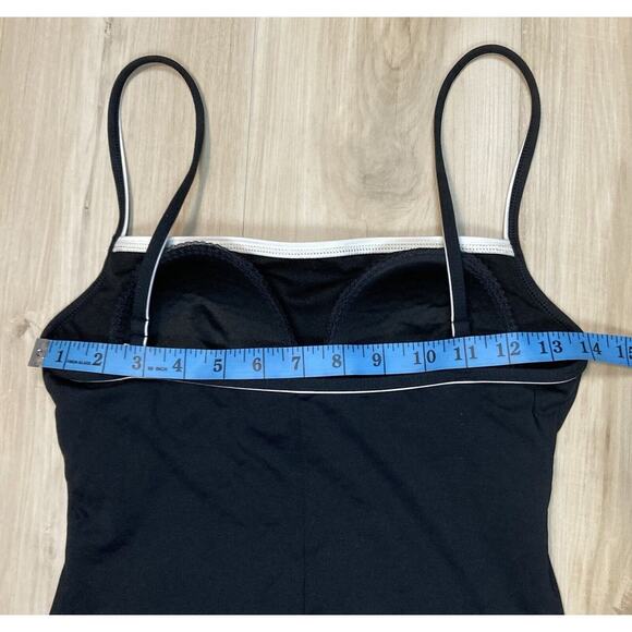 La Blanca L One Piece Swimsuit Black w White Trim & Tiny Bow Size 12 / L - Picture 6 of 12